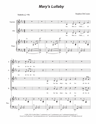 Mary's Lullaby (Vocal Quartet - (SATB)