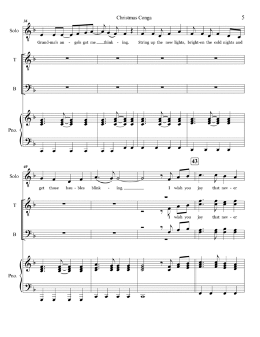 Christmas Conga Christmas Conga TTBB scores gallery preview page 5