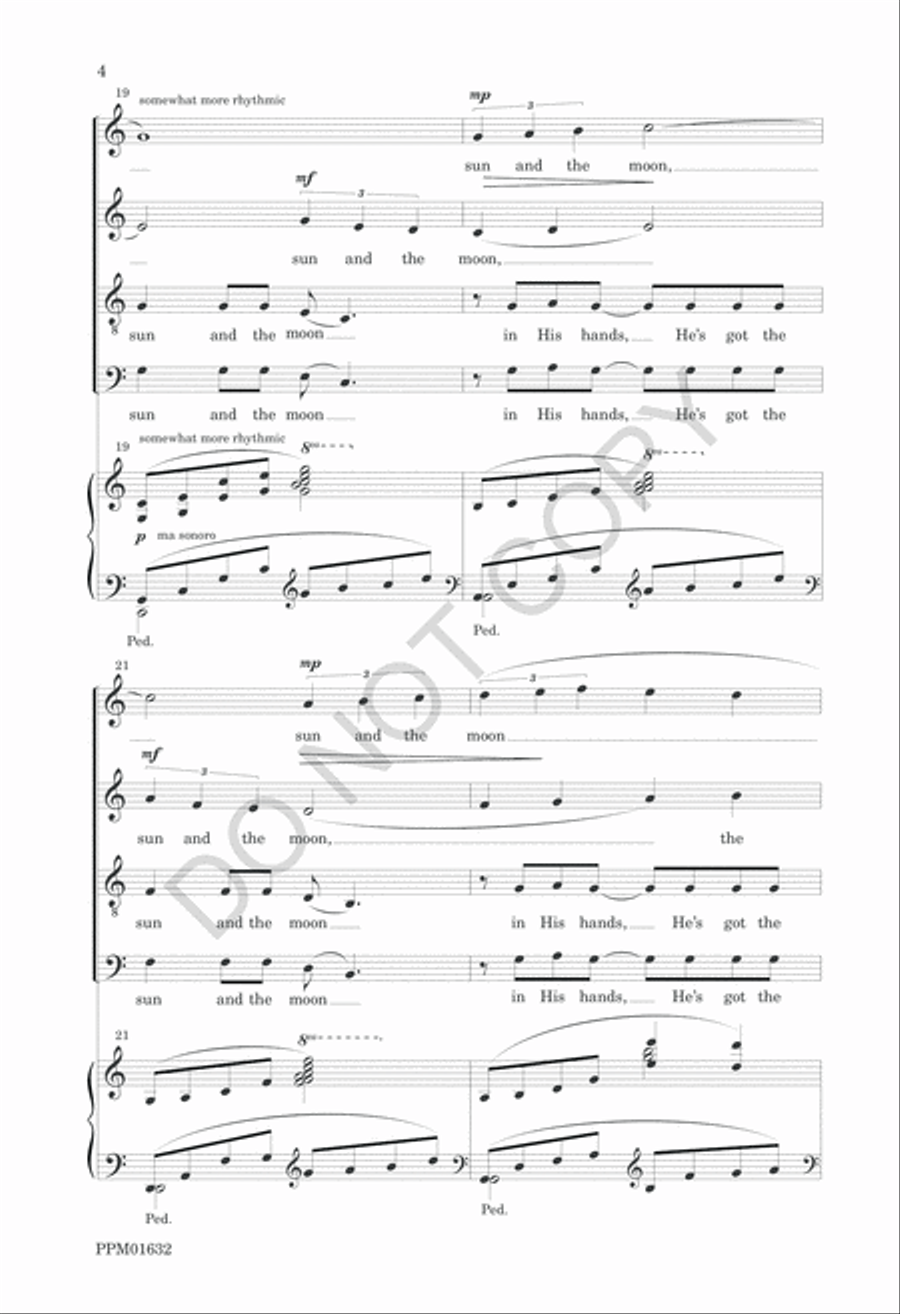 He's Got the Whole World in His Hands 4-Part scores gallery preview page 7