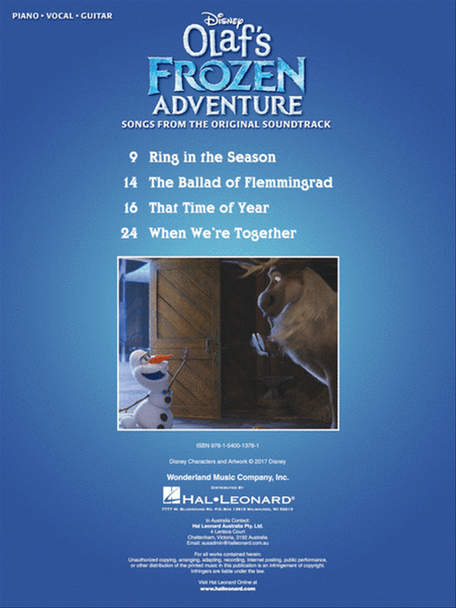 Disney's Olaf's Frozen Adventure Piano, Vocal, Guitar scores gallery preview page 2