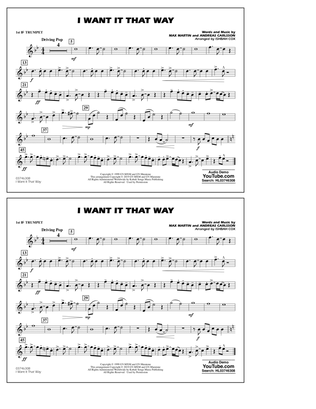 Book cover for I Want It That Way (arr. Ishbah Cox) - 1st Bb Trumpet