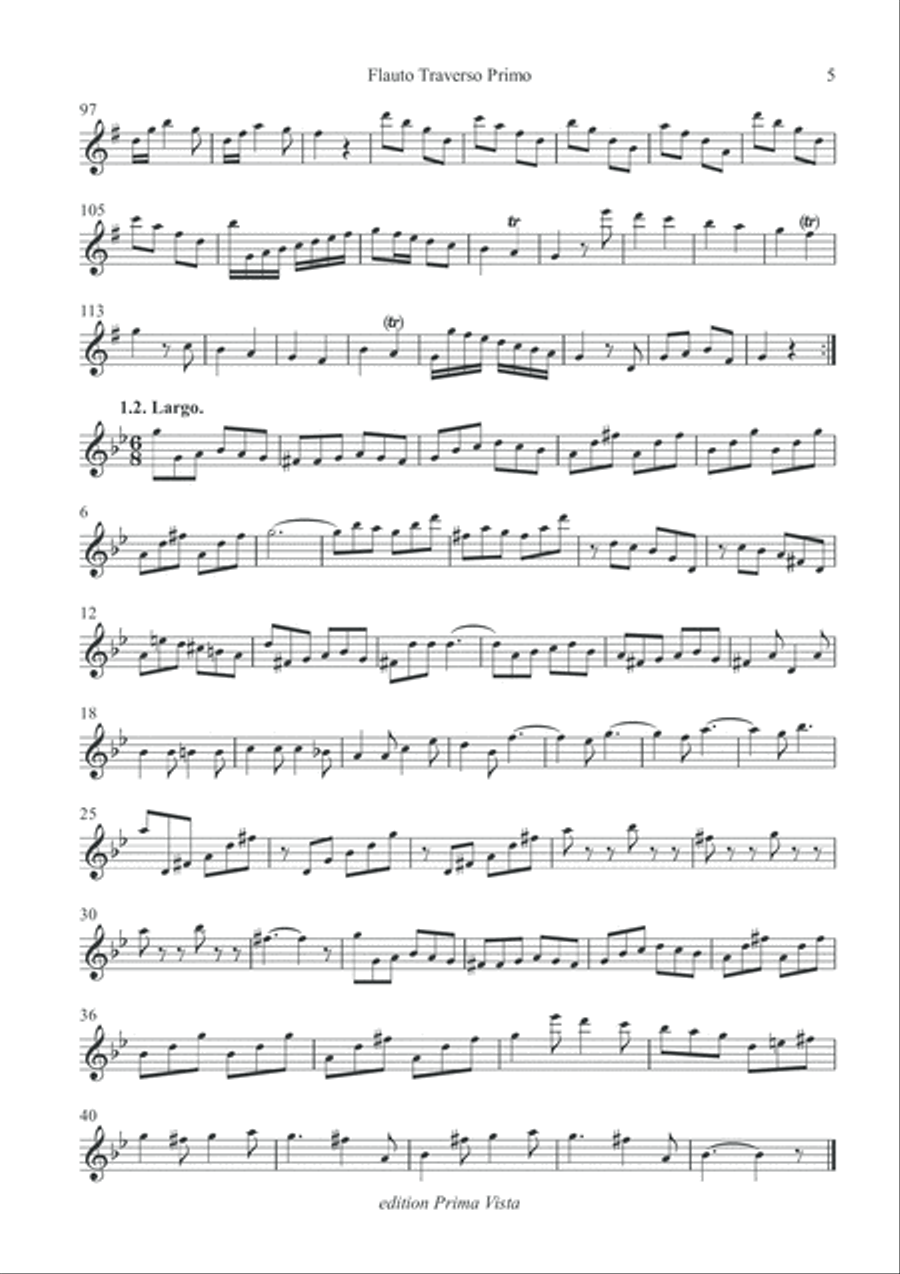 Johann Scherer, III Trios for Three Flutes, Parts Flute Trio scores gallery preview page 5