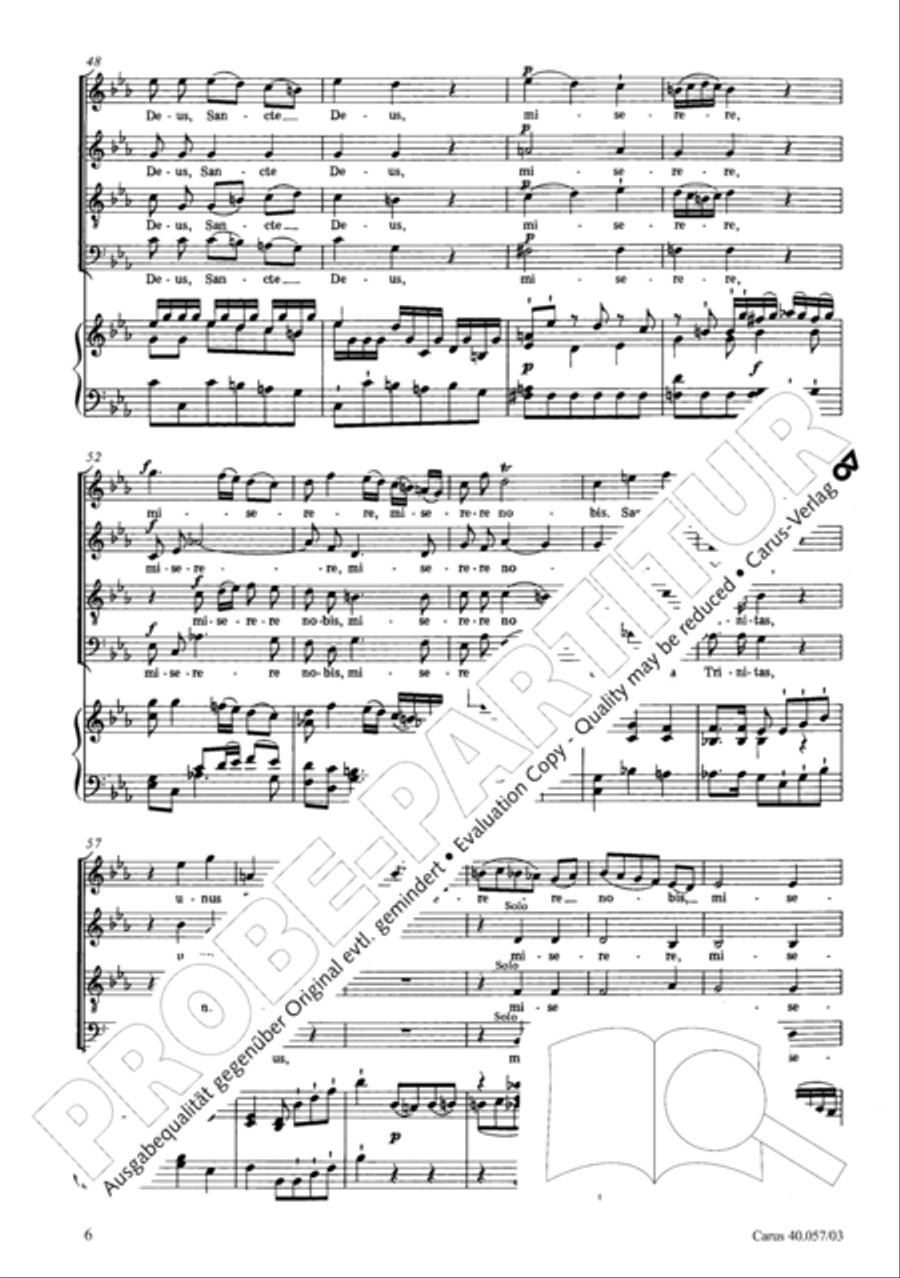 Litaniae de venerabili altaris Sacramento in Es 4-Part scores gallery preview page 7