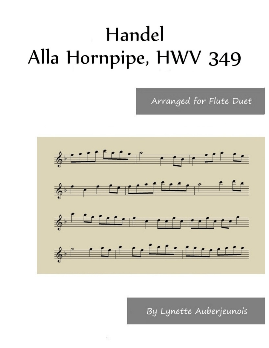 Alla Hornpipe, HWV 349 - Flute Duet Flute Duet scores gallery preview page 1