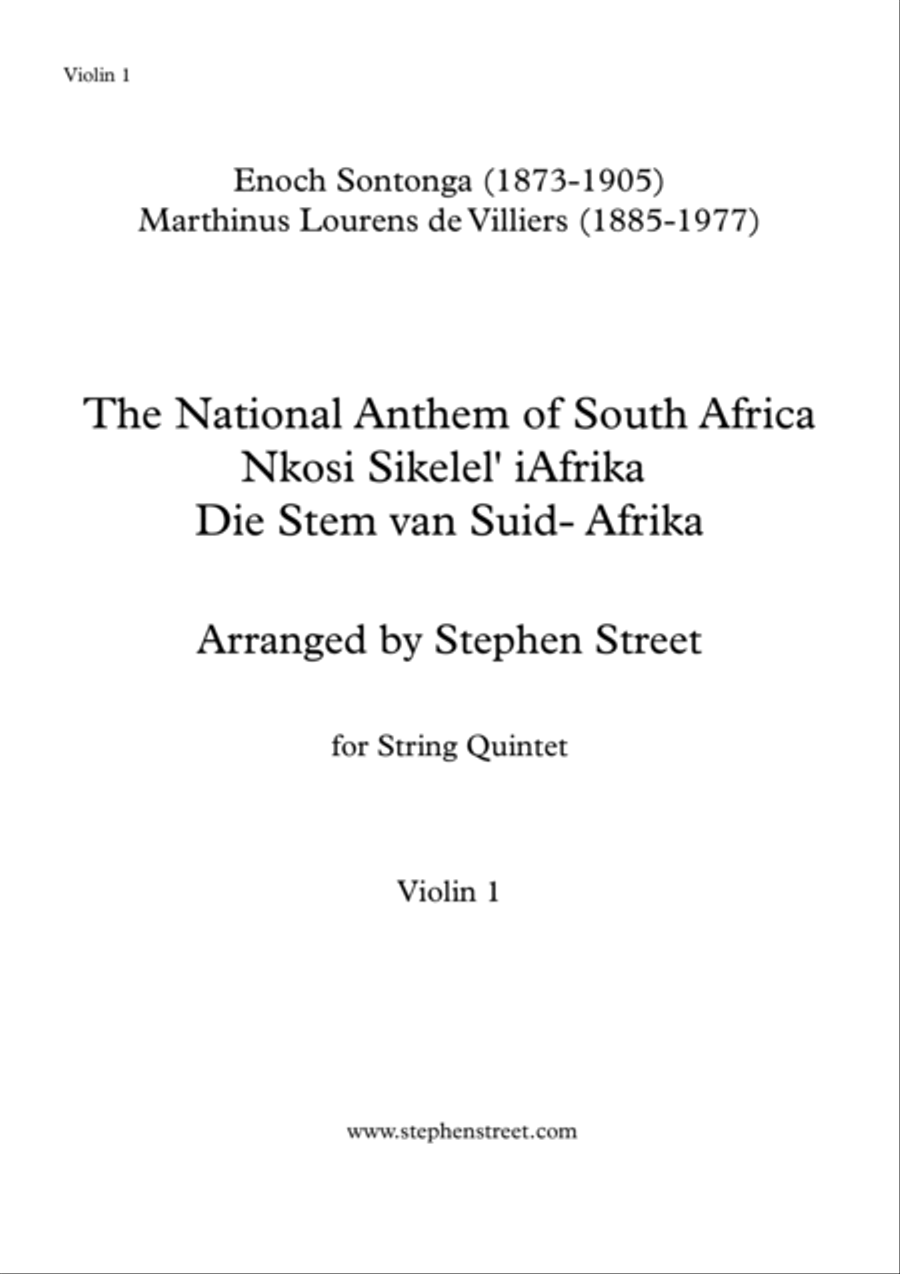 The National Anthem of South Africa, Nkosi Sikelel' iAfrika (String Quintet) image number null