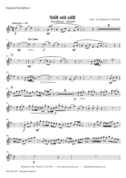 Still Still Still - Christmas song - Saxophone Quartet image number null