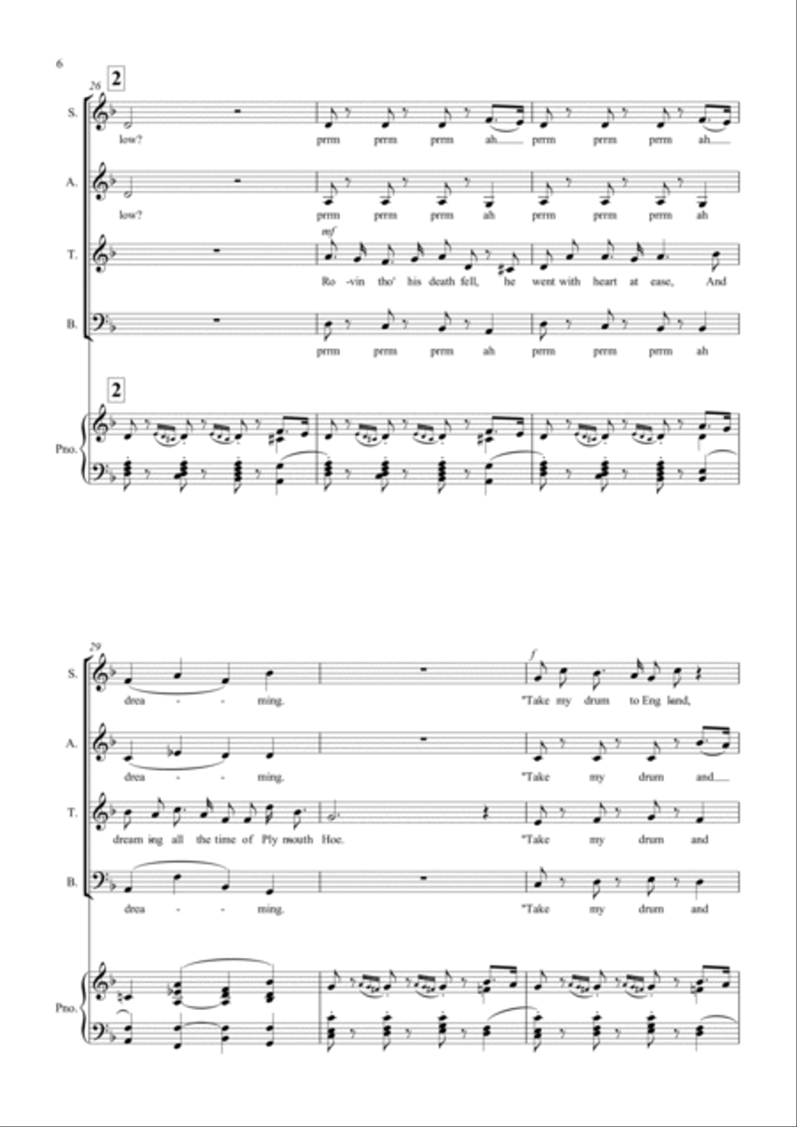 Drake's Drum 4-Part scores gallery preview page 6