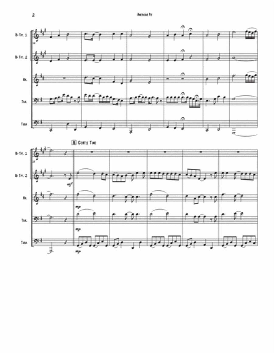 American Pie Brass Quintet scores gallery preview page 2