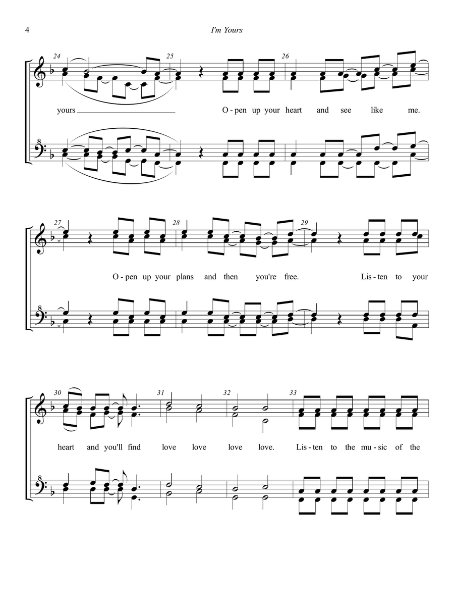 I'm Yours SSAA scores gallery preview page 4