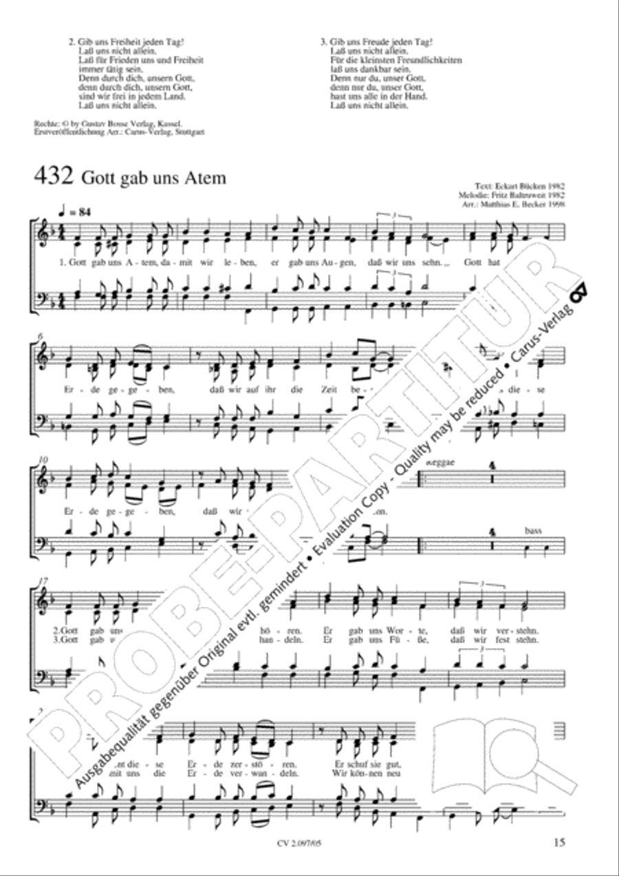 Pop-Chorbuch zum EG: Morning has broken Choir scores gallery preview page 16