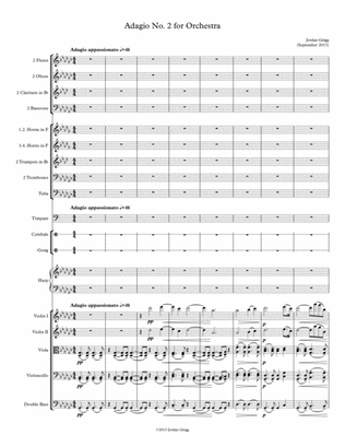 Adagio No. 2 for Orchestra Score and Parts