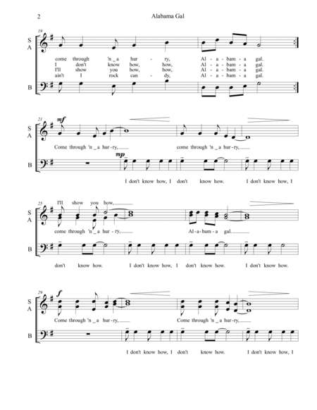 Alabama Gal / Come Through in a Hurry (SAB, a cappella)