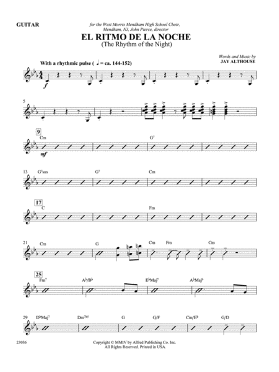 El Ritmo de la Noche (The Rhythm of the Night): Guitar Guitar scores gallery preview page 1