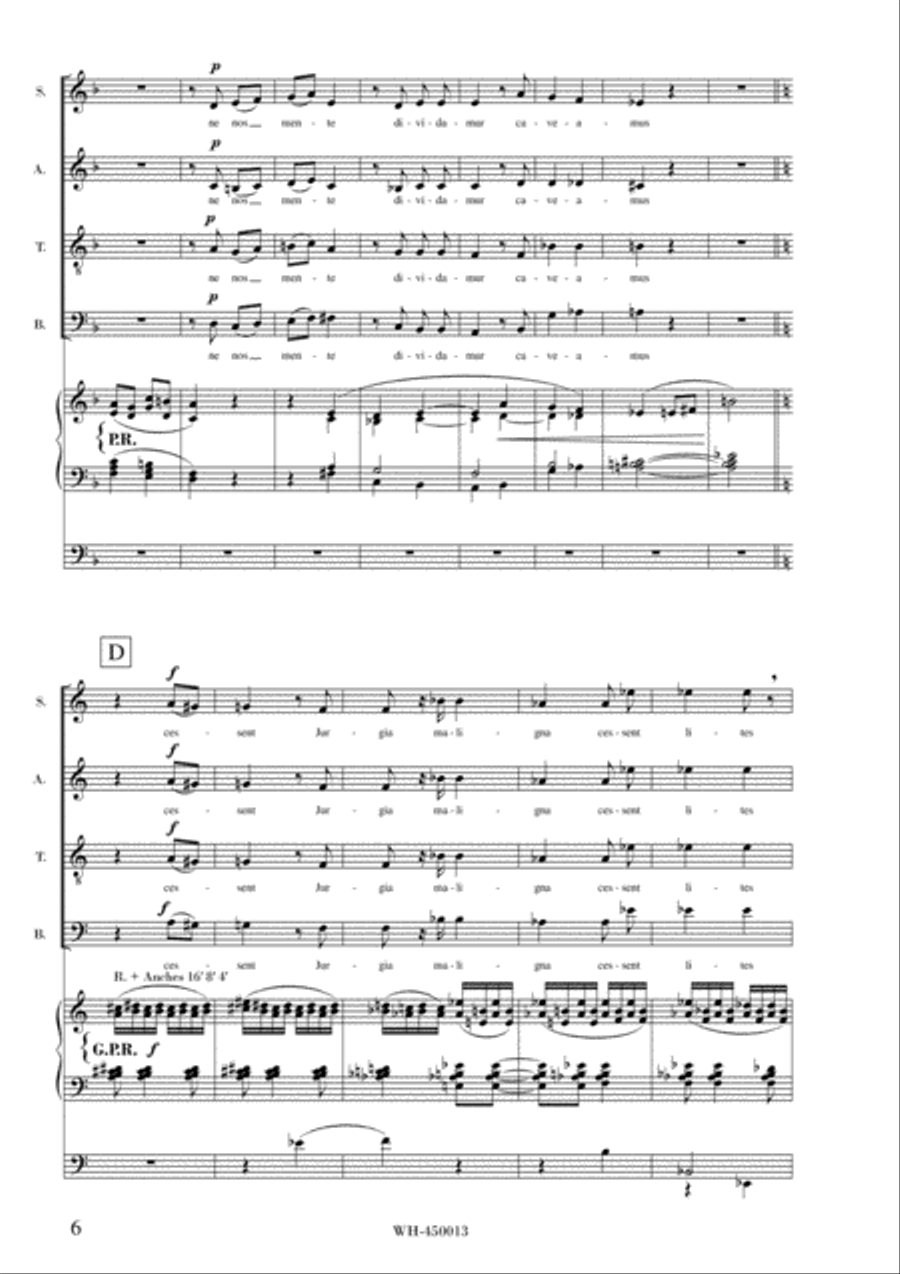 UBI CARITAS, OP. 13 4-Part scores gallery preview page 6