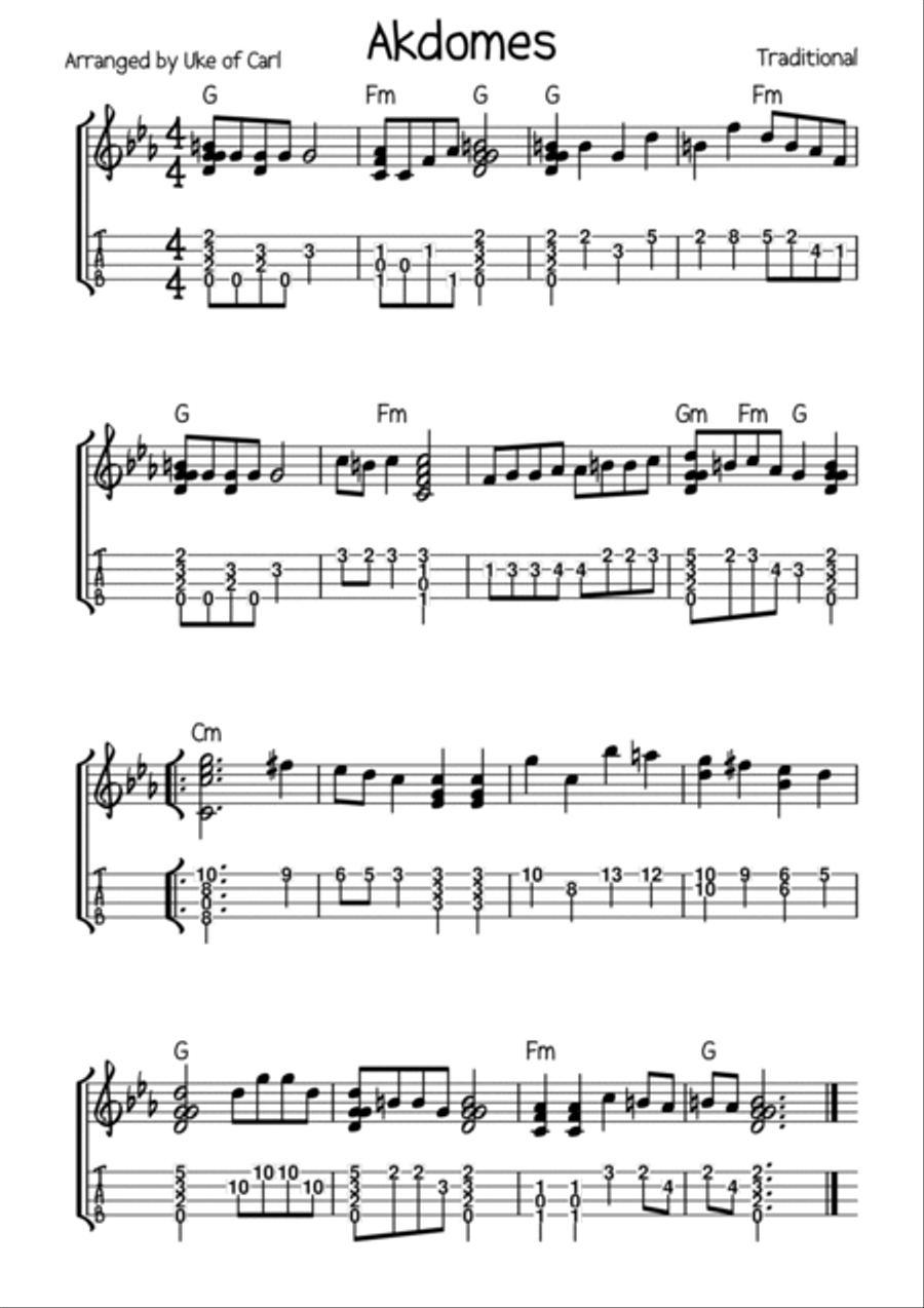 The Jewish Ukulele - 10 Traditional Pieces Ukulele scores gallery preview page 4