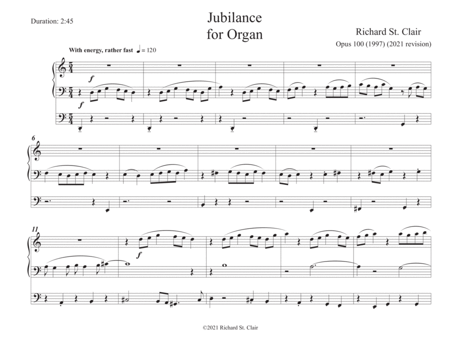 JUBILANCE for ORGAN (1997, revised 2021) image number null