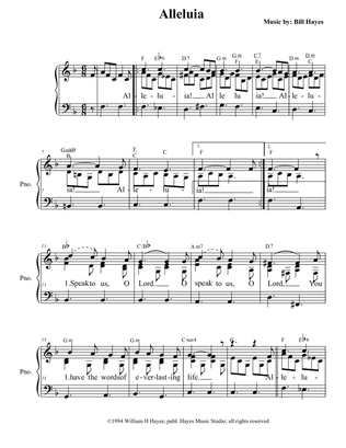Alleluia - Gospel Acclamation (Mass of the Holy Spirit) piano/vocal