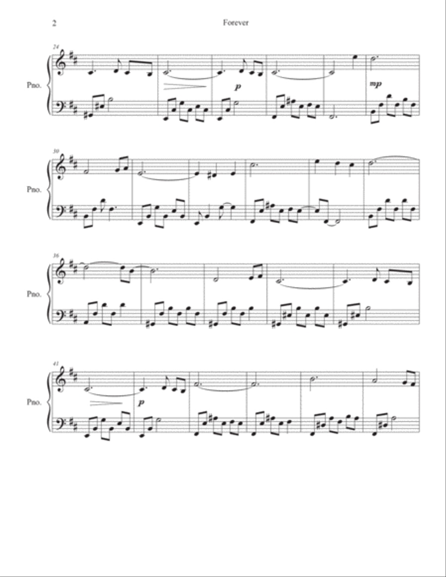 FOREVER Piano Solo scores gallery preview page 2