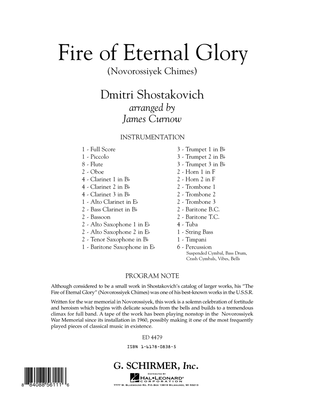 Book cover for Fire of Eternal Glory (Novorossiyek Chimes) - Conductor Score (Full Score)