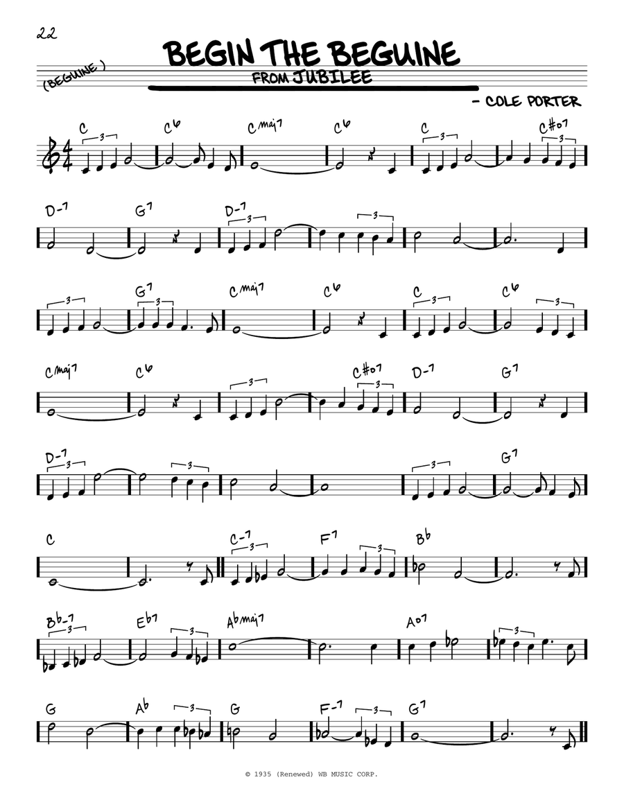 Begin The Beguine Piano scores gallery preview page 1