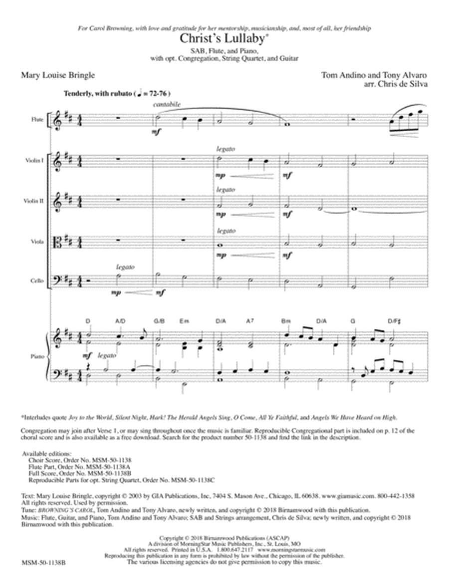 Christ's Lullaby (Downloadable Full Score)