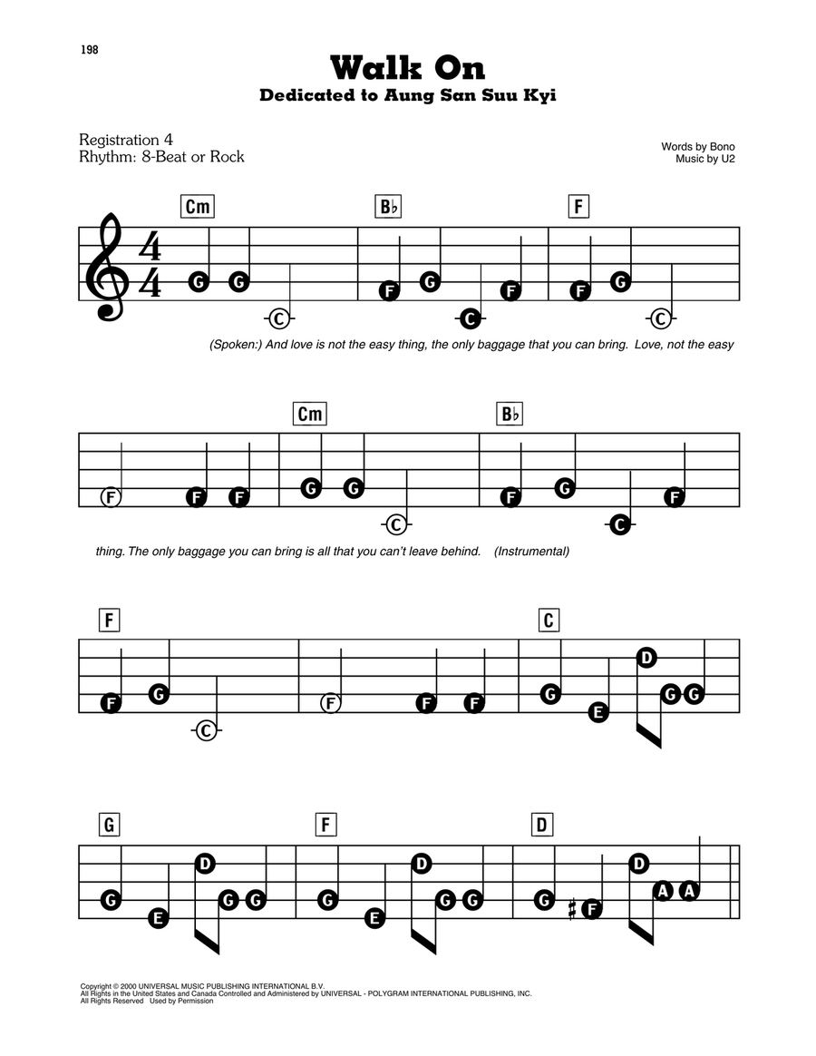 Walk On Electronic Keyboard scores gallery preview page 1