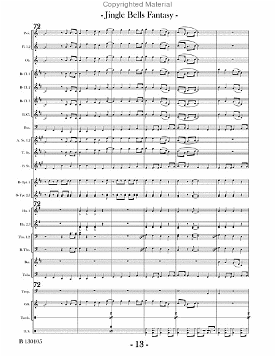 Jingle Bells Fantasy Concert Band scores gallery preview page 16