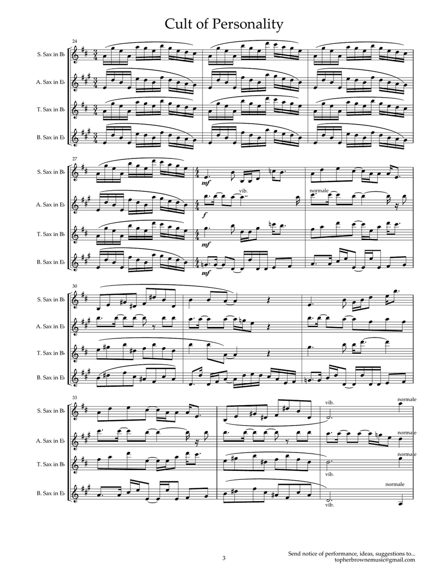 Cult Of Personality Woodwind Quartet scores gallery preview page 4