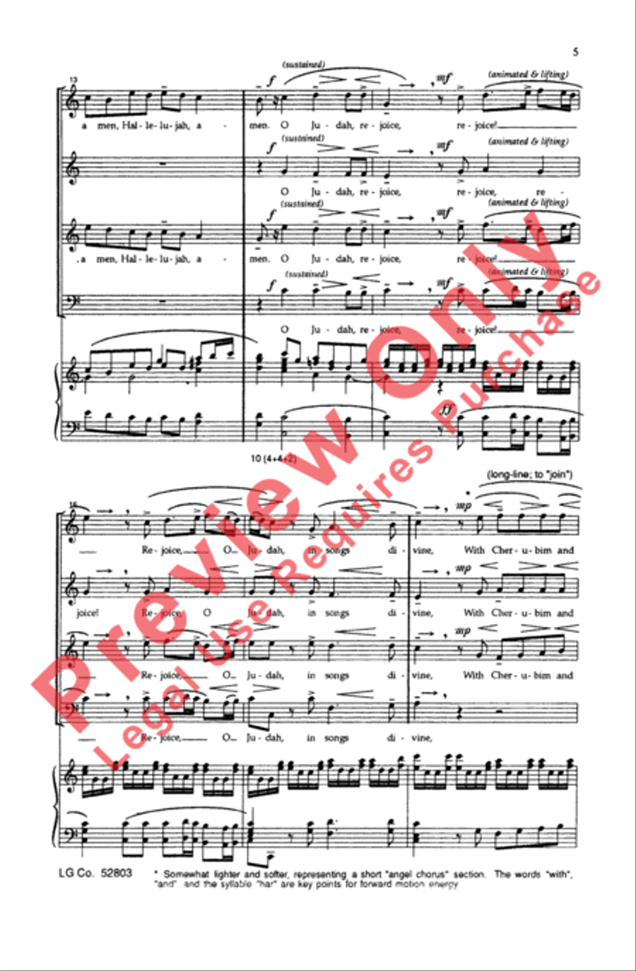 Hallelujah, Amen Hallelujah, Amen 4-Part scores gallery preview page 5