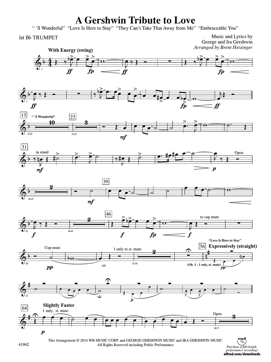 A Gershwin Tribute to Love: 1st B-flat Trumpet