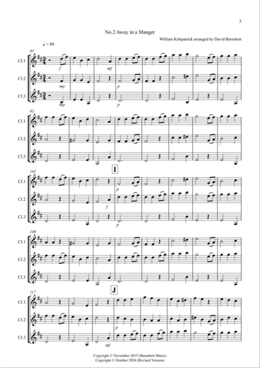 3 Christmas Favourites for Clarinet Trio Clarinet Trio scores gallery preview page 3