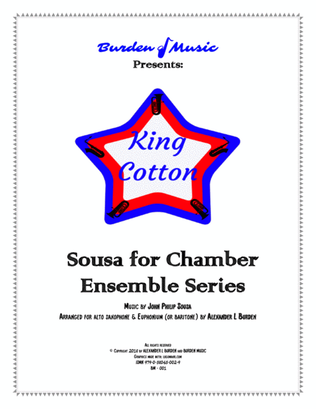 Book cover for King Cotton by John Philip Sousa (Duet for alto saxophone and euphonium)