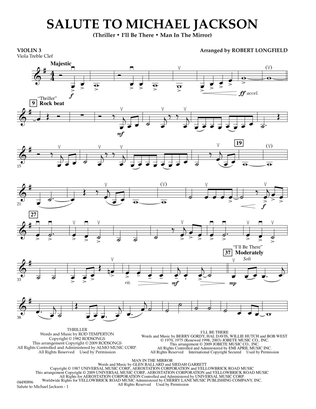 Salute to Michael Jackson - Violin 3 (Viola Treble Clef)