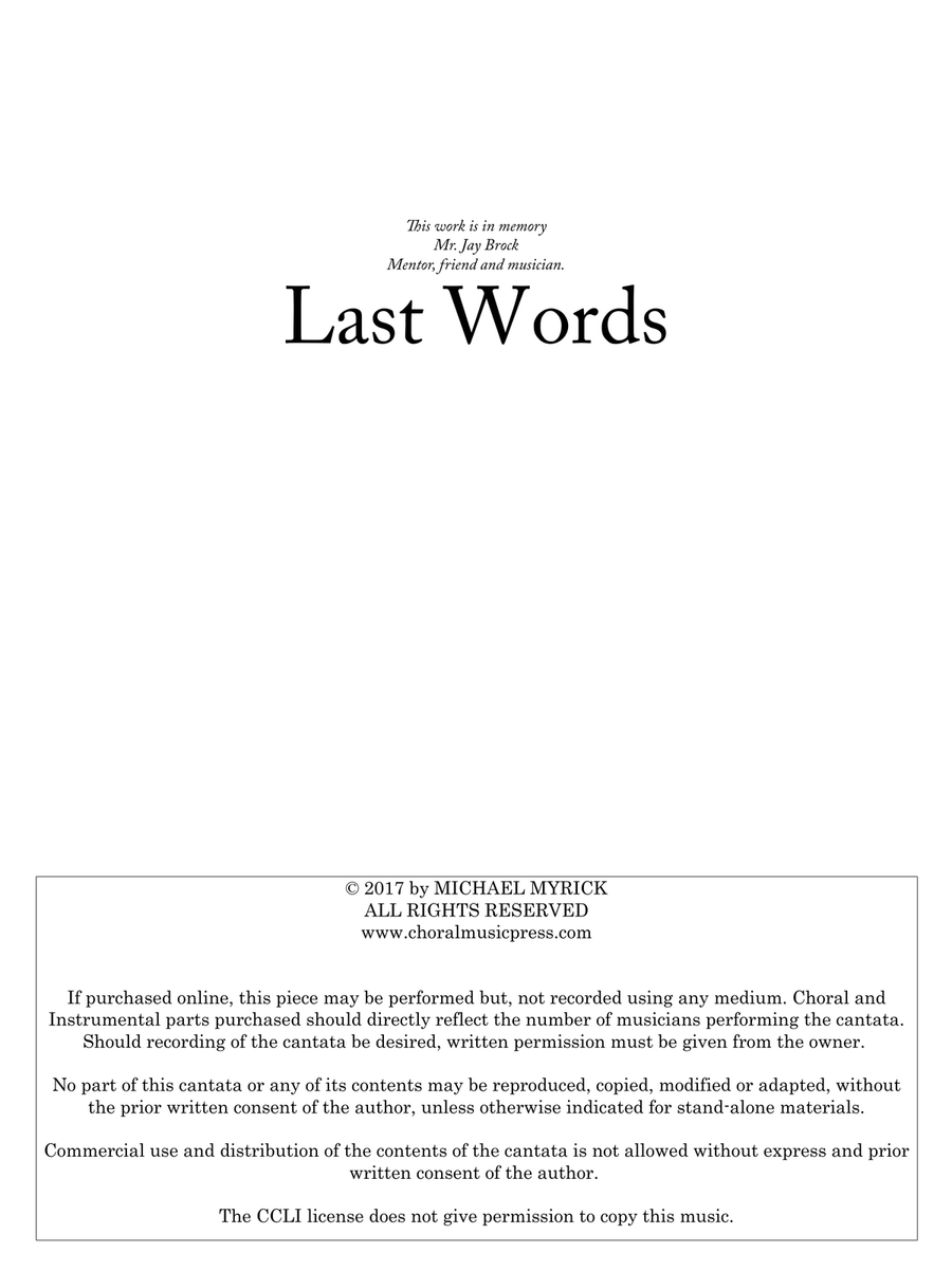 Last Words Orchestra Score and Instrument Parts 4-Part scores gallery preview page 3