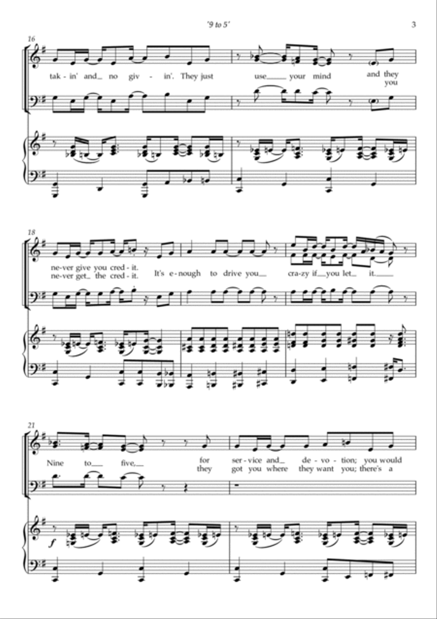 Nine To Five 3-Part scores gallery preview page 5