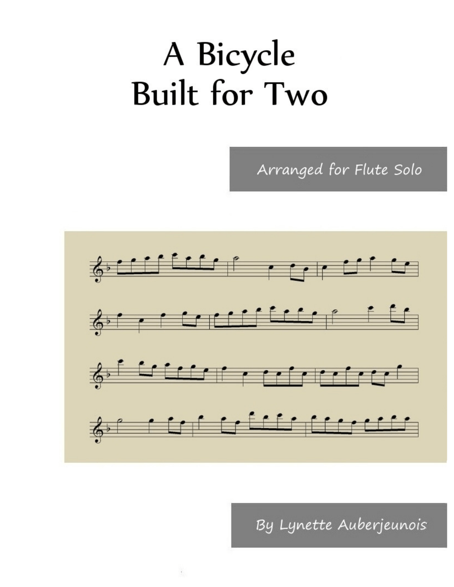 A Bicycle Built for Two - Flute Solo Chamber Music scores gallery preview page 1
