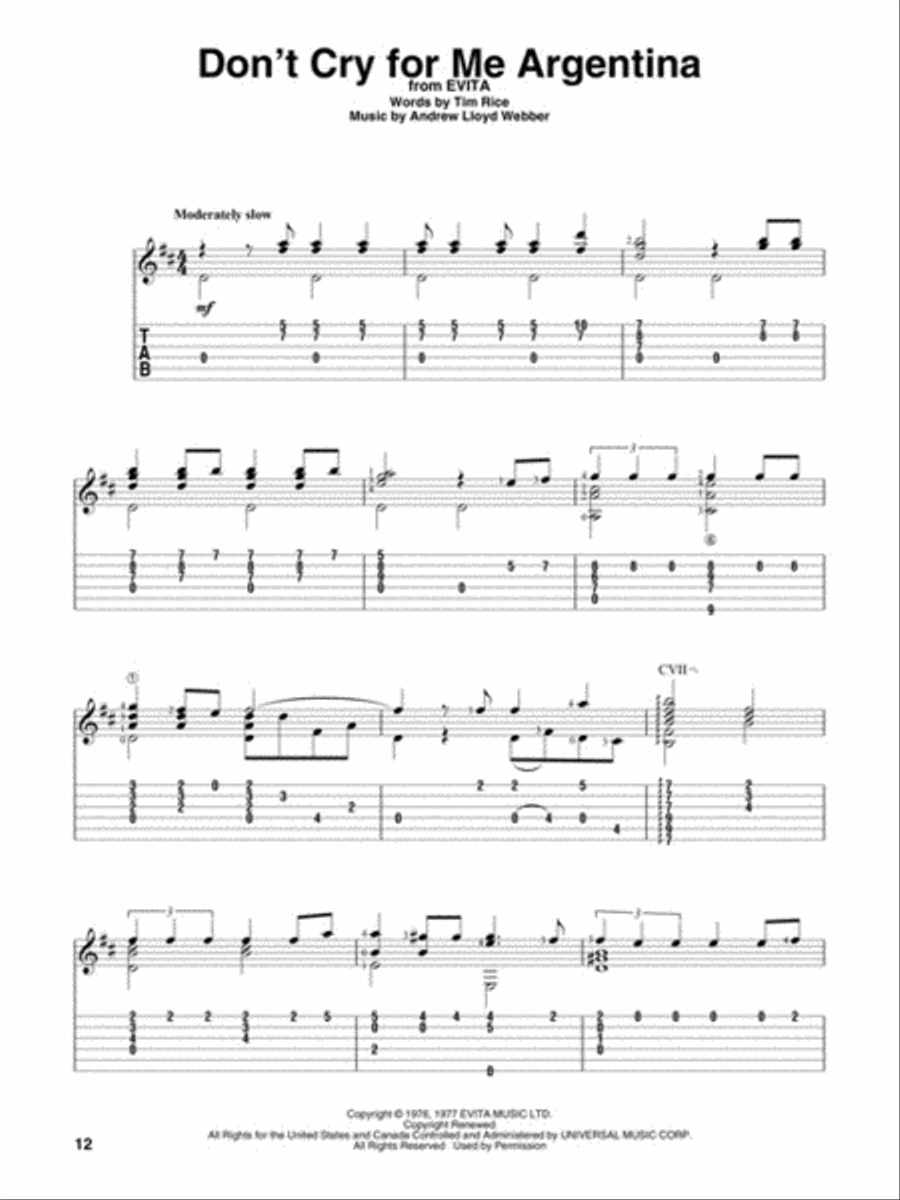 Andrew Lloyd Webber for Classical Guitar Acoustic Guitar scores gallery preview page 4