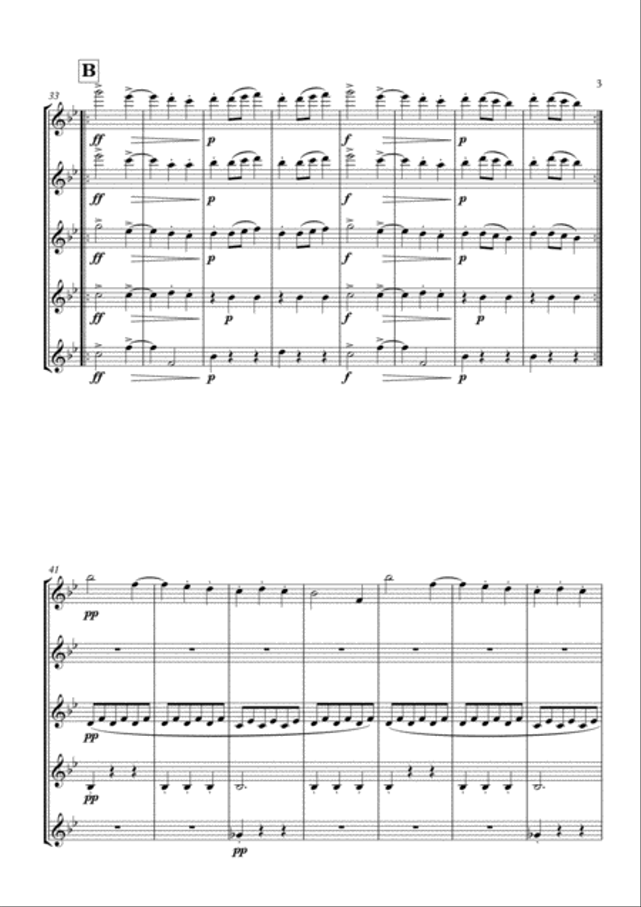 Slavonic Dance No. 8 in G Minor arranged for Flute Quintet Woodwind Quintet scores gallery preview page 5