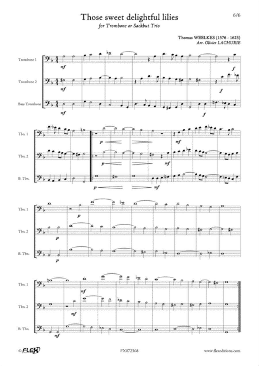 5 English Madrigals Trombone scores gallery preview page 6