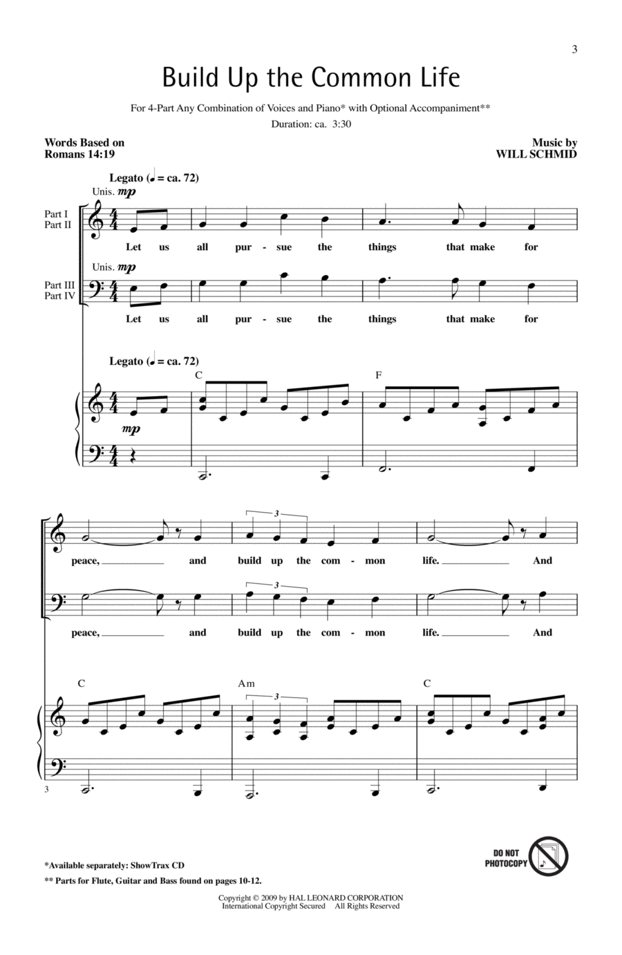 Build Up The Common Life 4-Part scores gallery preview page 1