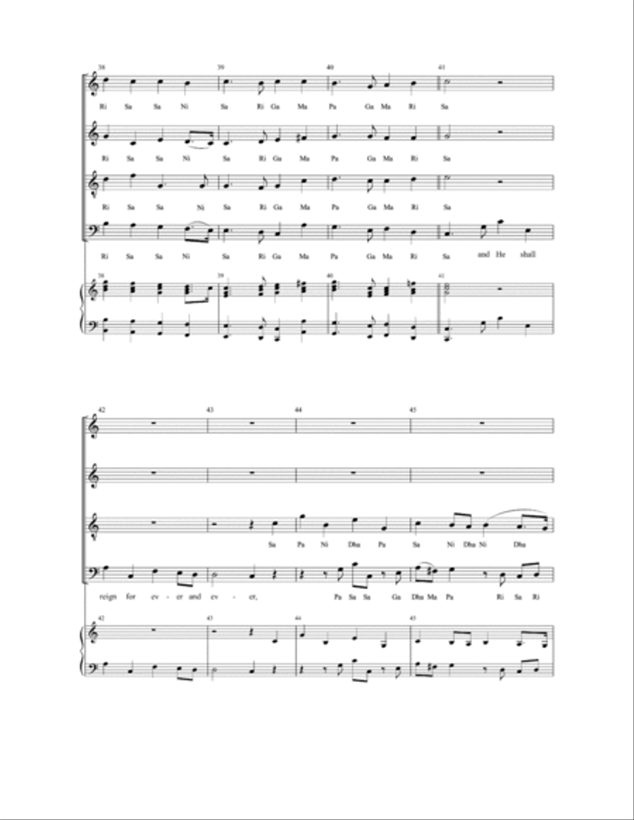 Hallelujah Chorus (Eastern Indian Classical) 4-Part scores gallery preview page 6