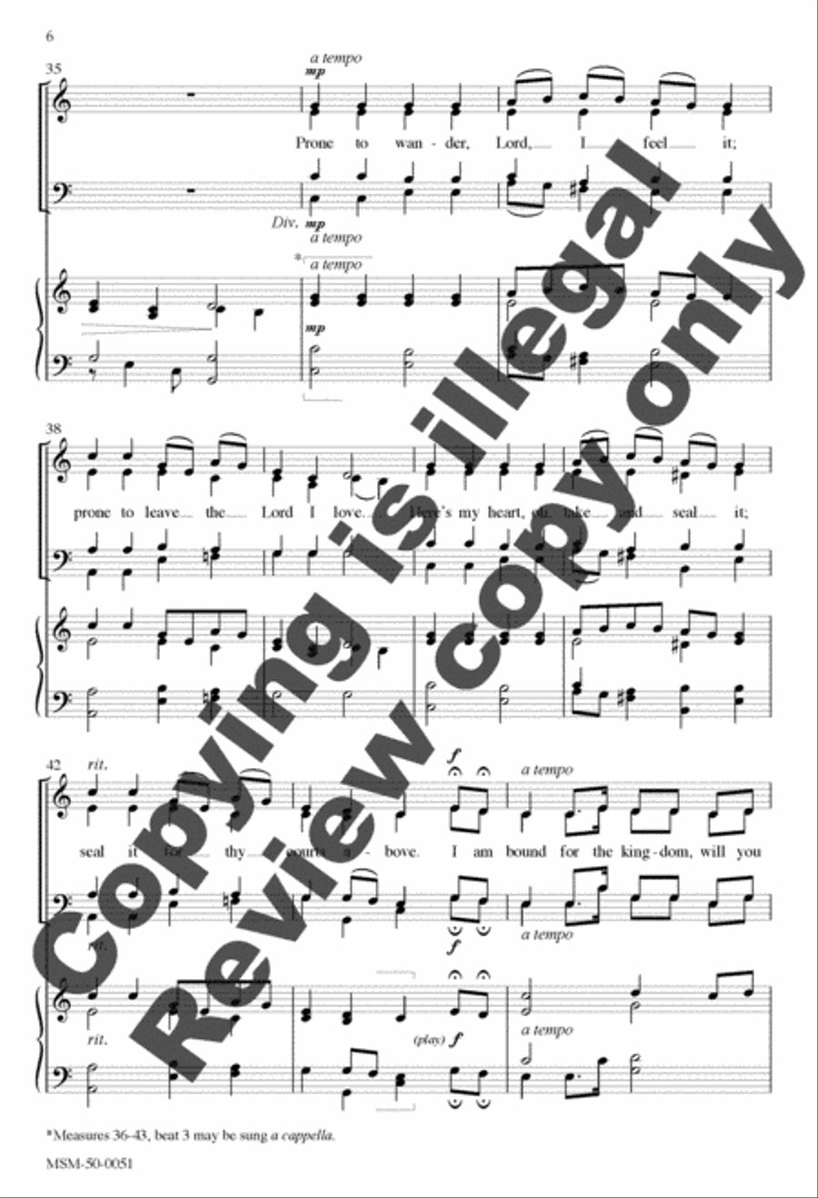 Come, Thou Fount of Every Blessing 4-Part scores gallery preview page 6