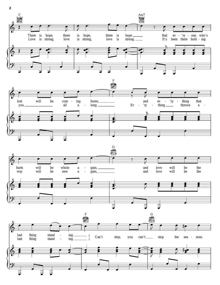 Love Wins Love Wins Piano, Vocal, Guitar scores gallery preview page 2