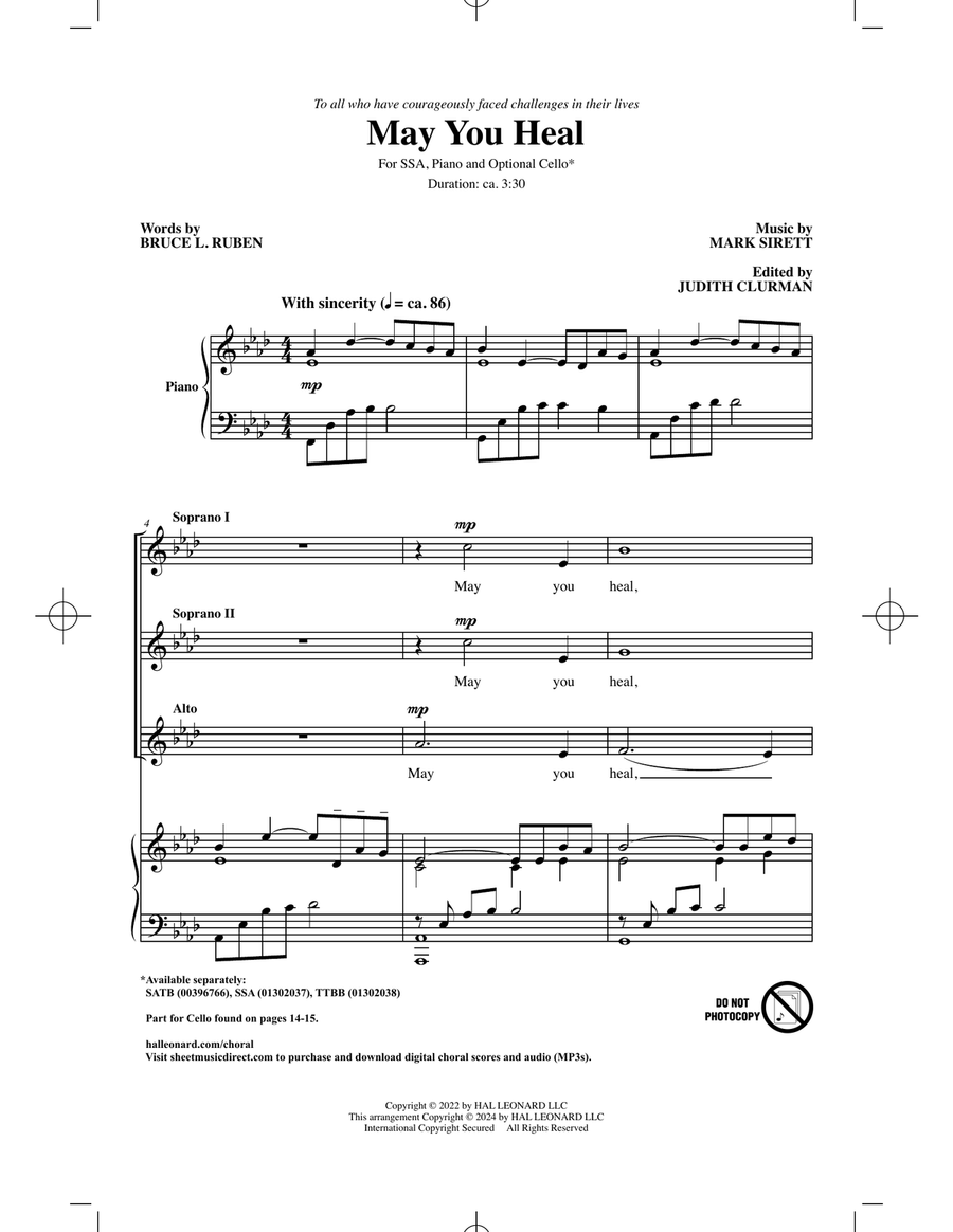 May You Heal SSA scores gallery preview page 1