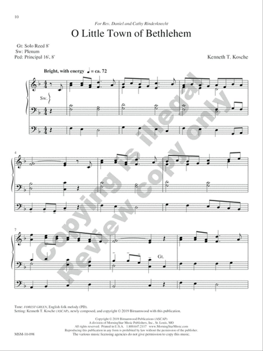 On Christmas Night: Five Preludes for Organ Organ Solo scores gallery preview page 6