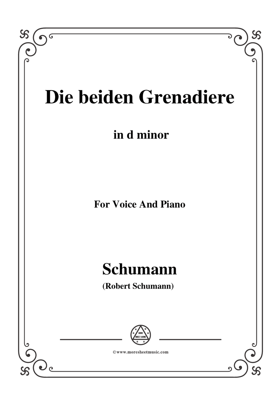 Schumann-Die beiden Grenadiere,in d minor,for Voice and Piano Piano, Vocal scores gallery preview page 1