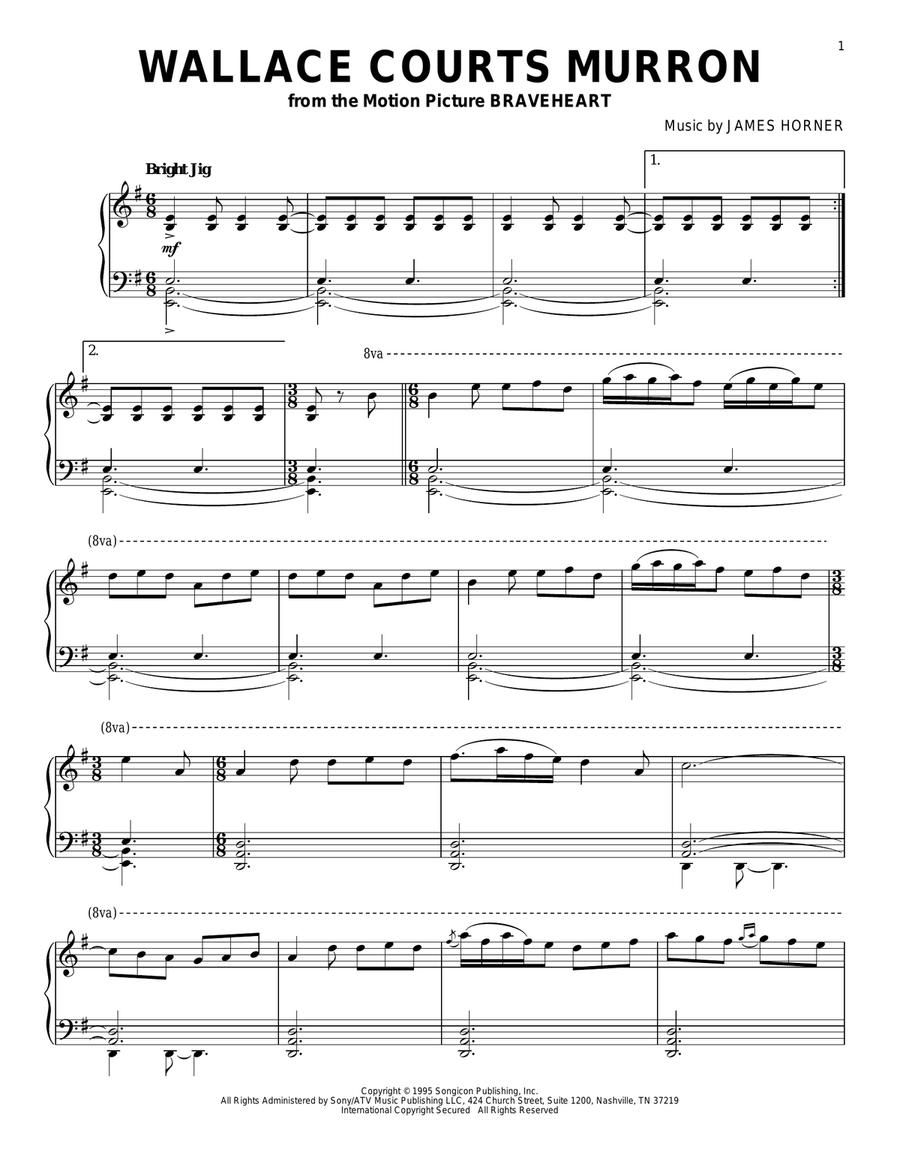 Wallace Courts Murron Piano Solo scores gallery preview page 1