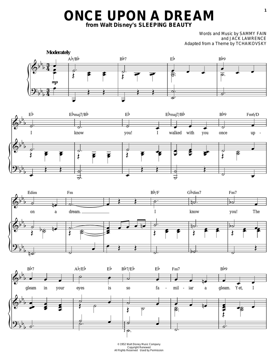 Once Upon A Dream Once Upon A Dream Piano, Vocal scores gallery preview page 1
