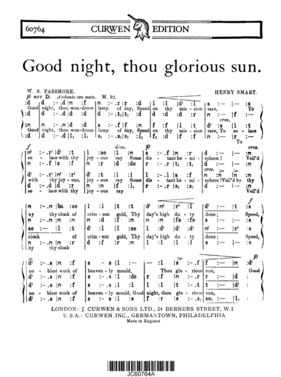 Good Night, Thou Glorious Sun