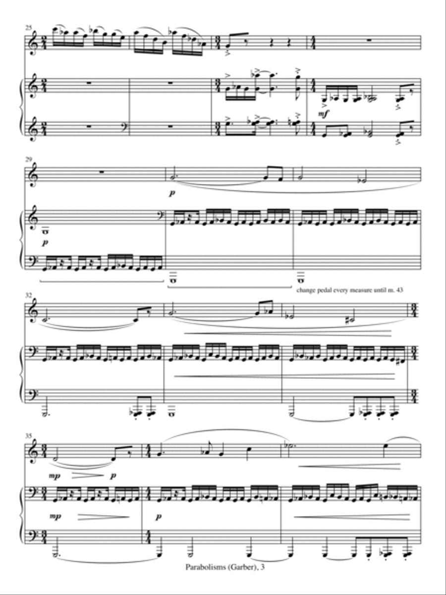 Parabolisms (for Alto Saxophone and Piano) Alto Saxophone scores gallery preview page 3